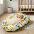 Baby Nest Bed for Newborn | Soft & Breathable Infant Lounger with Pillow with Jungle Safari