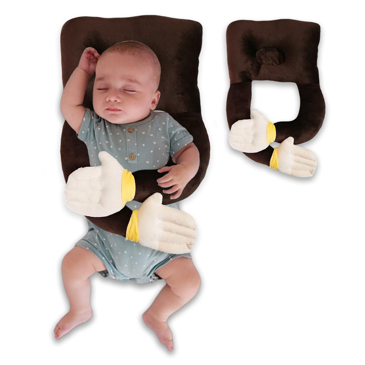 Kausbabi Plush Hugging Pillow for Baby Boys & Girls | Soft Infant Cuddle Cushion | Lightweight, Durable & Washable | Cute Animal Shape Baby Pillow for Sleeping & Playtime