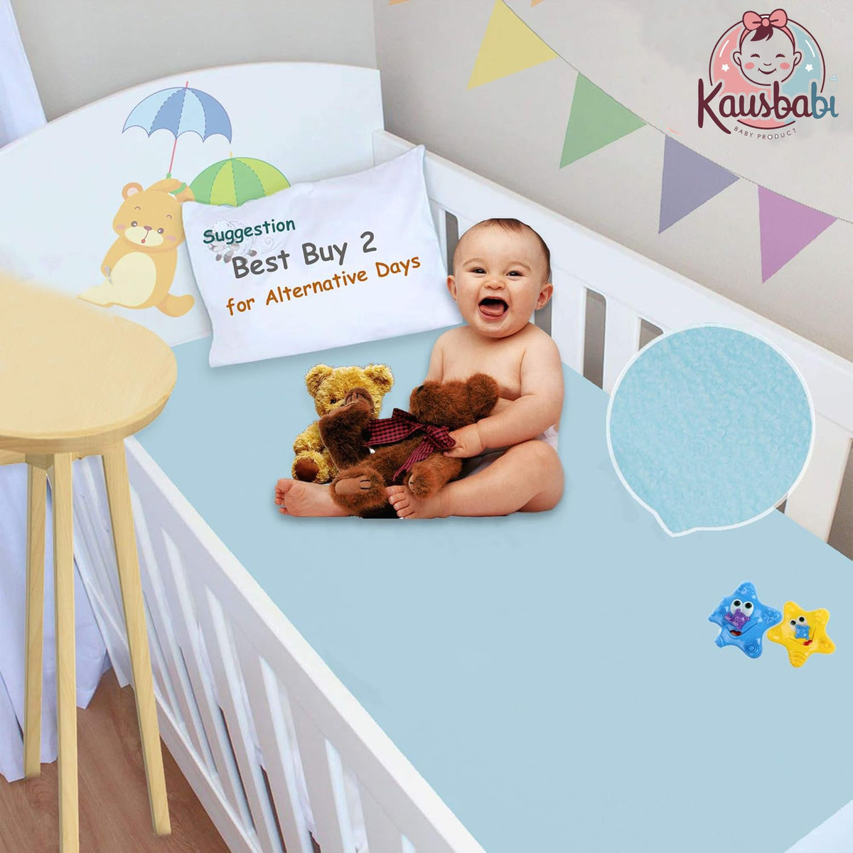 Waterproof Baby Dry Sheet – Reusable Baby Bed Protector & Mattress Cover | Soft, Breathable & Washable Sheet for Infants & Toddlers (Small 50X70)
