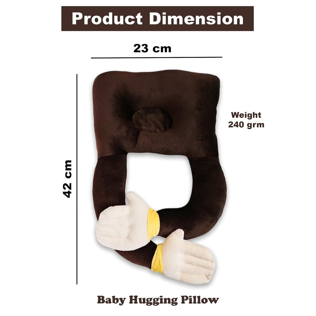 Kausbabi Plush Hugging Pillow for Baby Boys & Girls | Soft Infant Cuddle Cushion | Lightweight, Durable & Washable | Cute Animal Shape Baby Pillow for Sleeping & Playtime