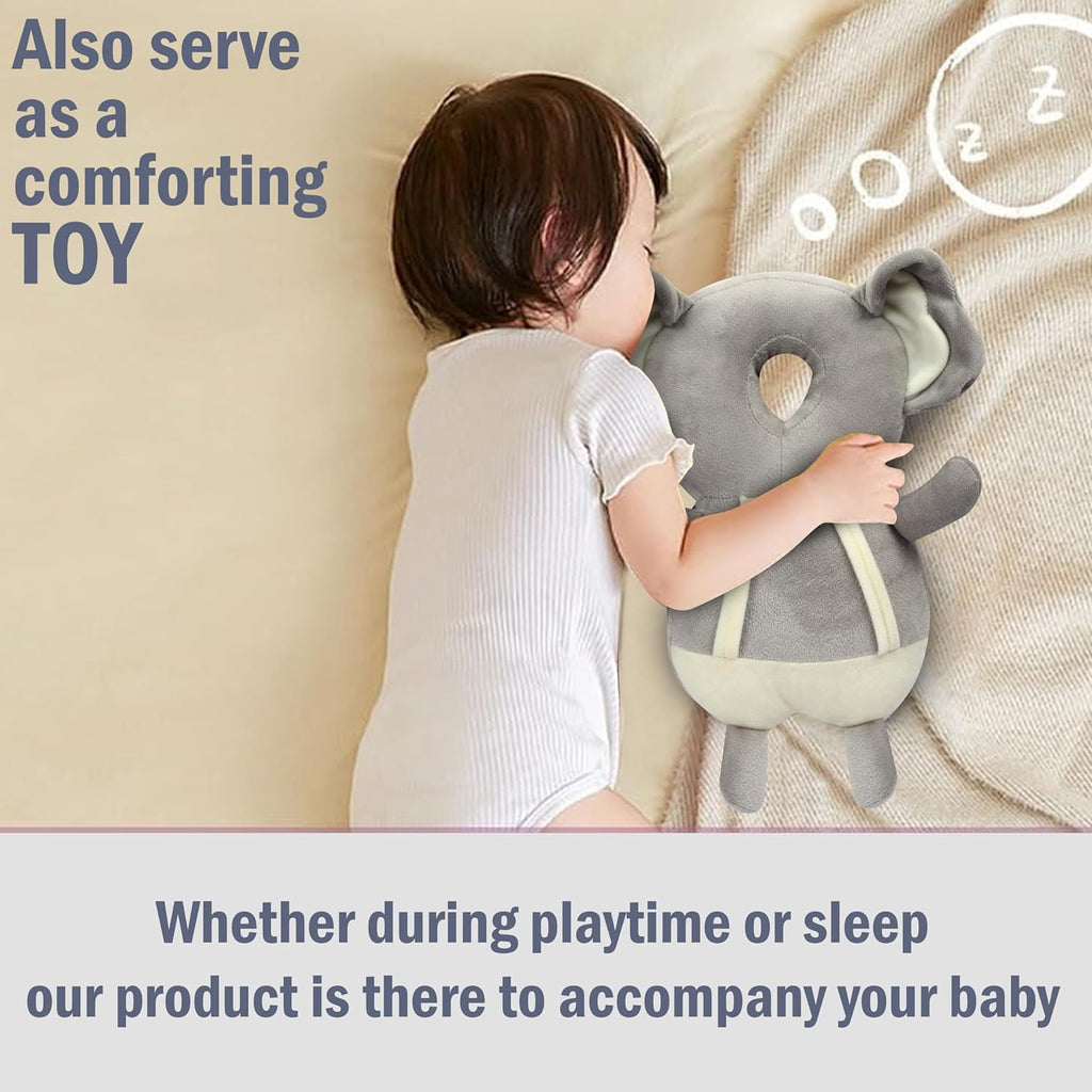 Baby Head Protector Cushion Plush Soft Multicolor Toy Early Learning Toy Fall Protection Helmet Baby Head Protector Child Adjustable Shoulder Strap (Perfect Gift for Baby) Elephant