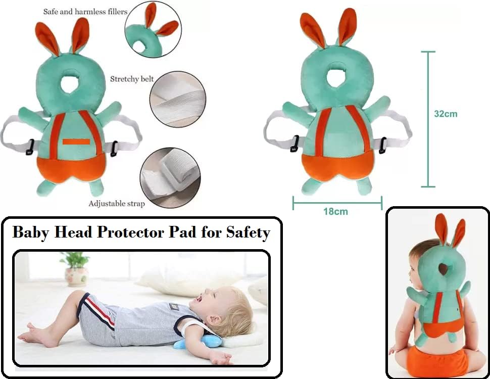 Baby Head Protector Cushion Plush Soft Multicolor Toy Early Learning Toy Fall Protection Helmet Baby Head Protector Child Adjustable Shoulder Strap (Perfect Gift for Baby)