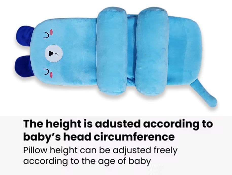 Baby Sleeping Support Pillow with Side Rollers | Newborn Safety Sleeping Pillow Set | Soft Cotton Infant Neck Pillow for 0–12 Months | Anti-Flat Head Cushion for Baby Boys & Girls
