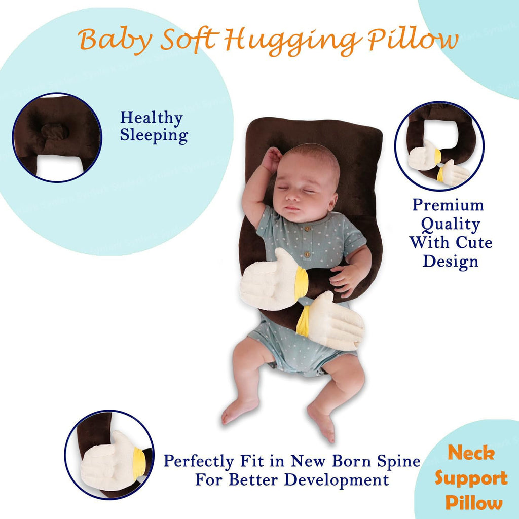 Kausbabi Plush Hugging Pillow for Baby Boys & Girls | Soft Infant Cuddle Cushion | Lightweight, Durable & Washable | Cute Animal Shape Baby Pillow for Sleeping & Playtime