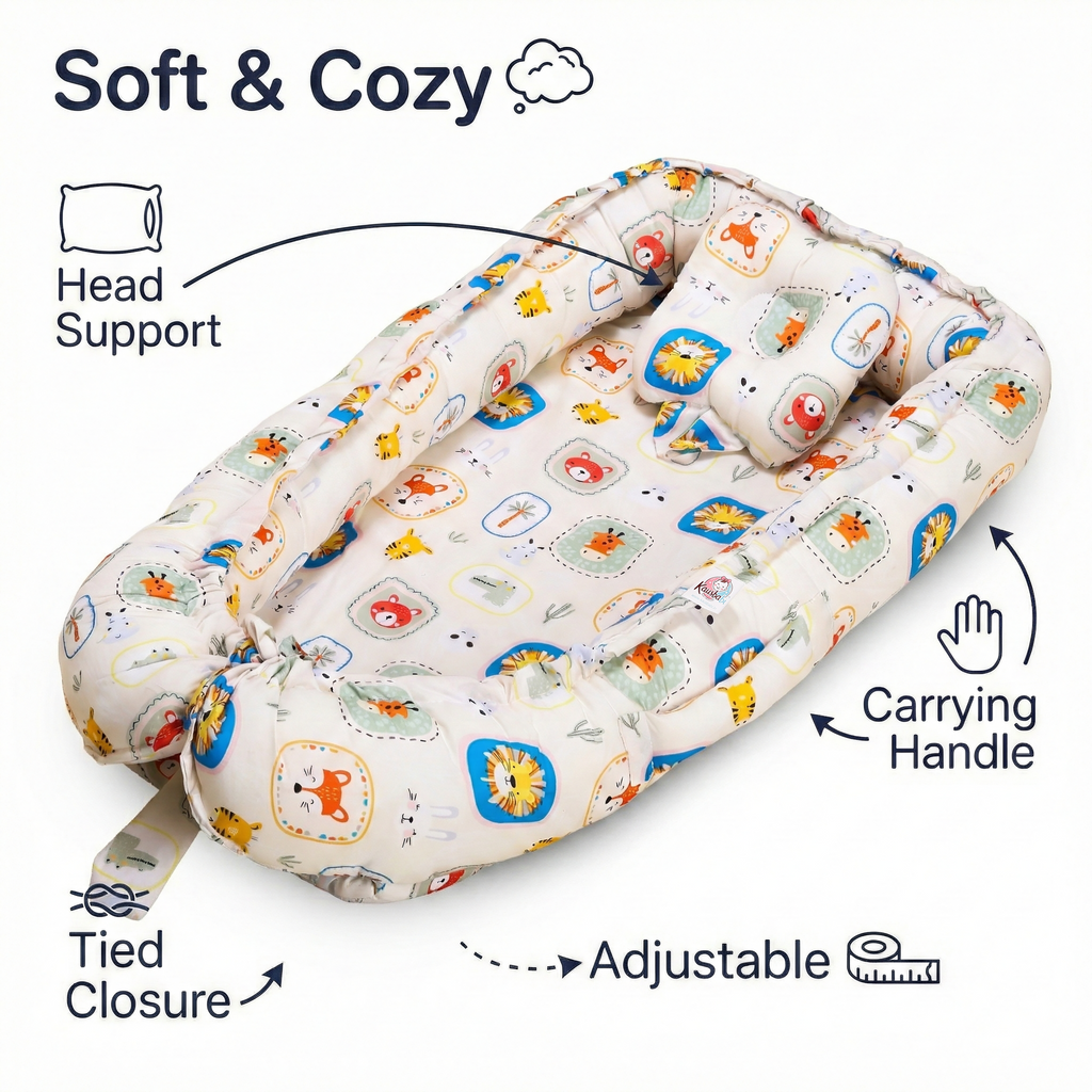 Baby Nest Bed for Newborn Comfortable Baby Bed with white color