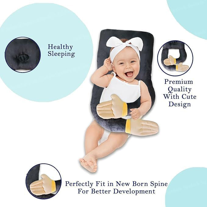 Kausbabi Plush Hugging Pillow for Baby Boys & Girls | Soft Infant Cuddle Cushion | Lightweight, Durable & Washable | Cute Animal Shape Baby Pillow for Sleeping & Playtime