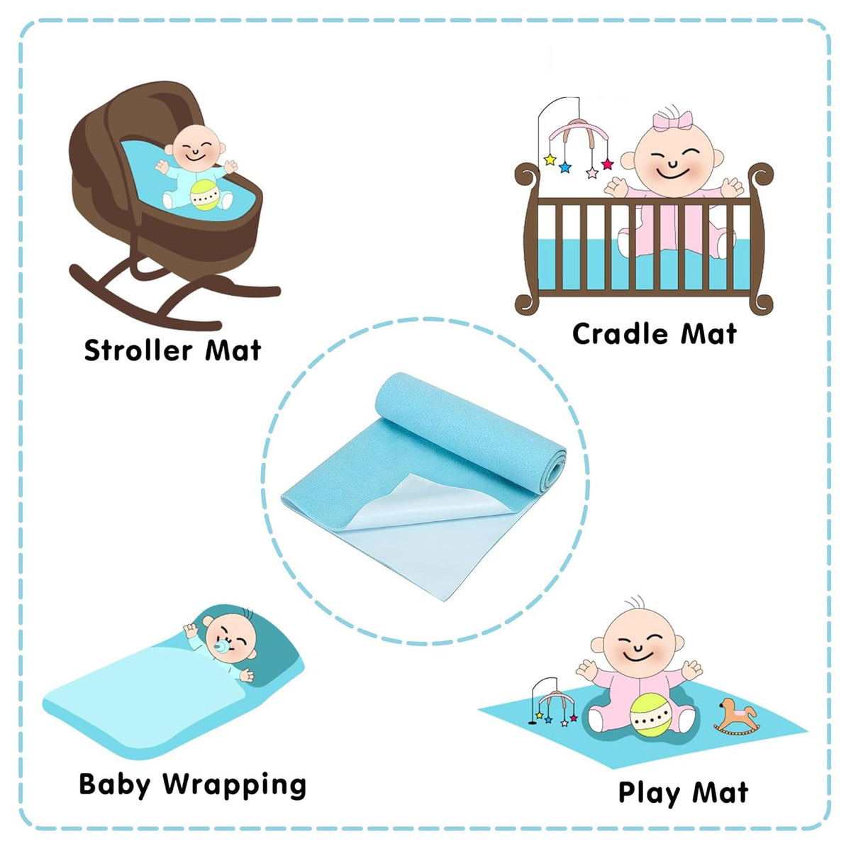 Waterproof Baby Dry Sheet – Reusable Baby Bed Protector & Mattress Cover | Soft, Breathable & Washable Sheet for Infants & Toddlers (Medium 70X100)