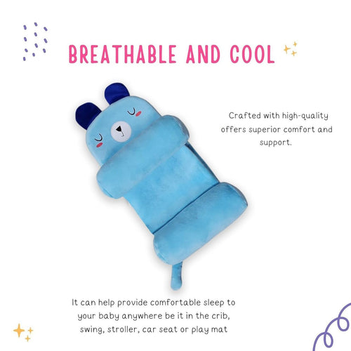 Baby Sleeping Support Pillow with Side Rollers | Newborn Safety Sleeping Pillow Set | Soft Cotton Infant Neck Pillow for 0–12 Months | Anti-Flat Head Cushion for Baby Boys & Girls