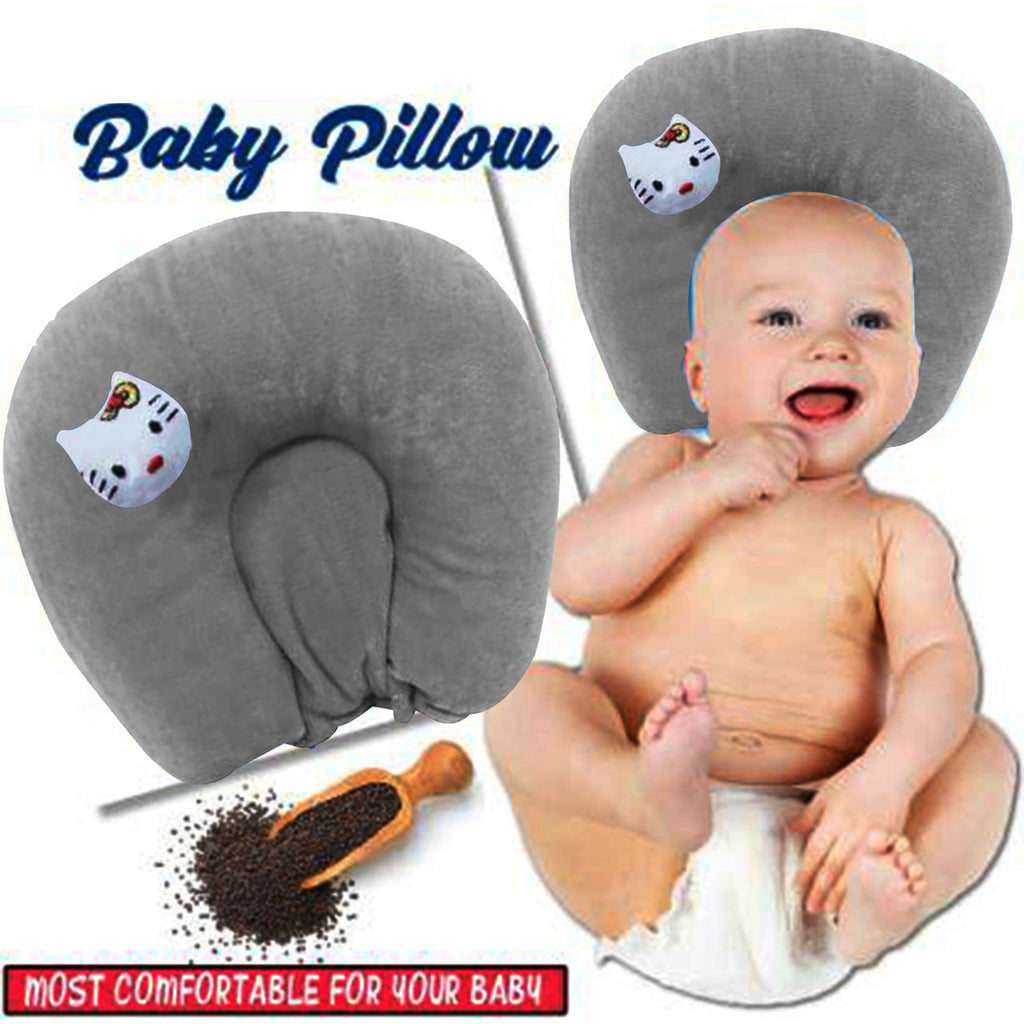Kausbabi Mustard Seed Pillow for New Born Baby, Ideal for Round Head Shaping Seed Pillow with Foam Cotton Cover for 0 to 12 Months Babies (Gift for Baby)