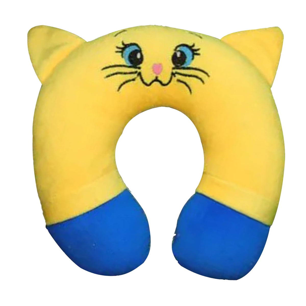Cotton New Born Baby Soft Neck Supporting Pillow (0-12 Month), Infant Pillow Printed, Baby Sleeping, Gift for Babies YellowBlue