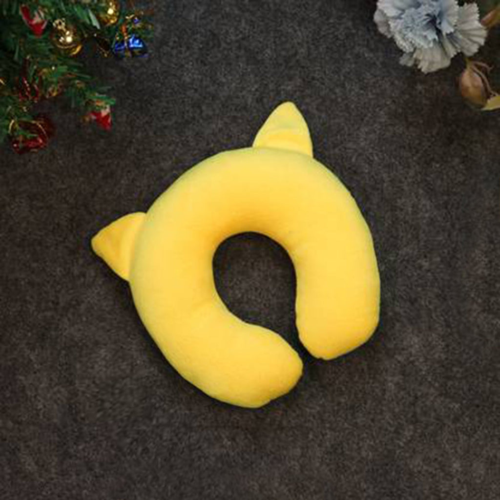 Cotton New Born Baby Soft Neck Supporting Pillow (0-12 Month), Infant Pillow Printed, Baby Sleeping, Gift for Babies YellowBlue