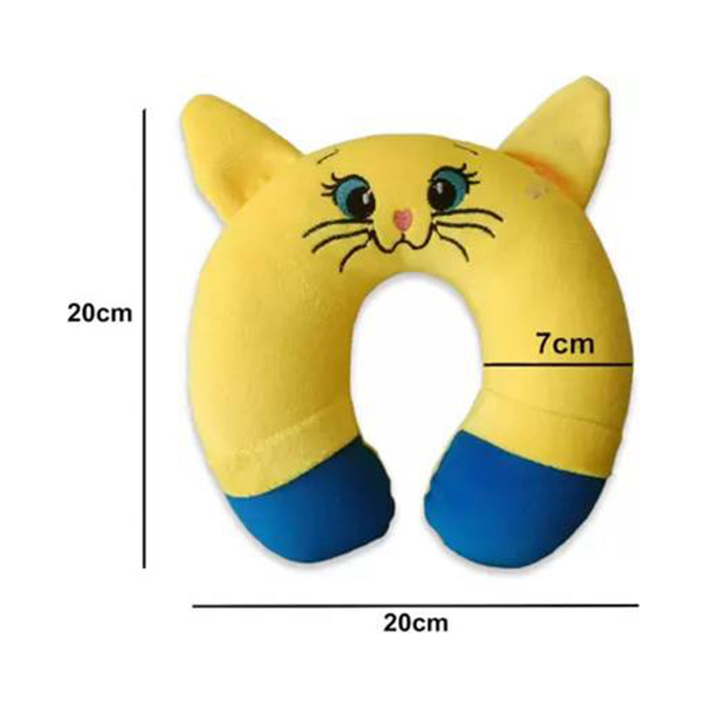 Cotton New Born Baby Soft Neck Supporting Pillow (0-12 Month), Infant Pillow Printed, Baby Sleeping, Gift for Babies YellowBlue