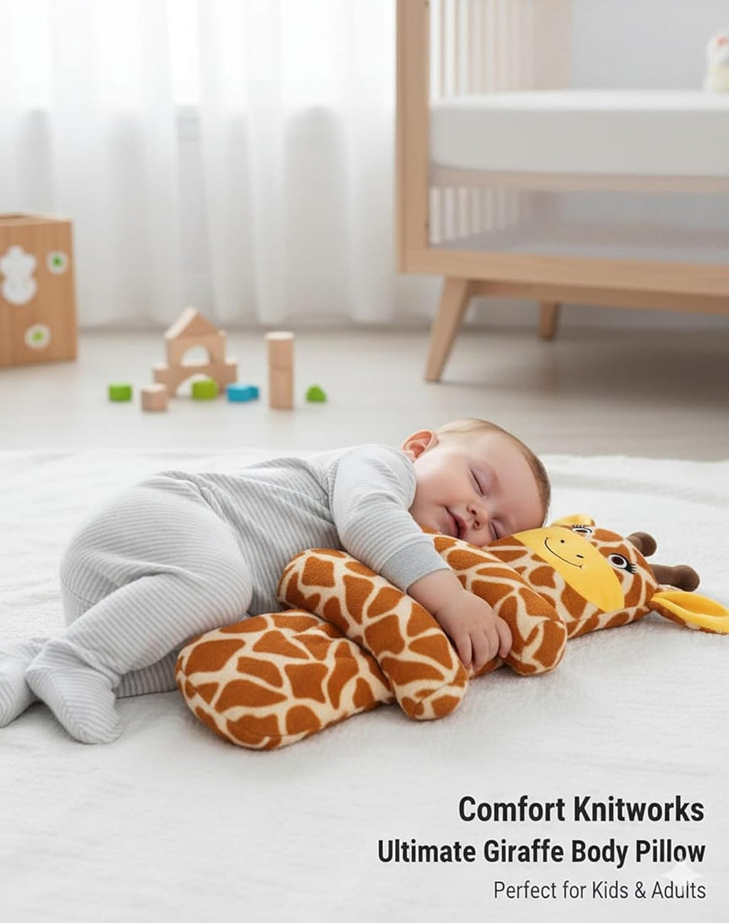Baby Sleeping Support Pillow with Side Rollers | Newborn Safety Sleeping Pillow Set | Soft Cotton Infant Neck Pillow for 0–12 Months | Anti-Flat Head Cushion for Baby Boys & Girls Ziraf