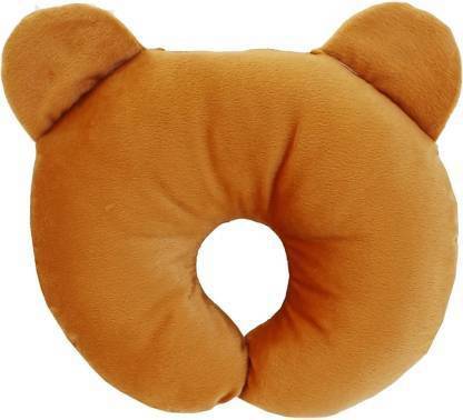 Cotton New Born Baby Soft Neck Supporting Pillow (0-12 Month), Infant Pillow Printed, Baby Sleeping, Gift for Babies Brown Panda