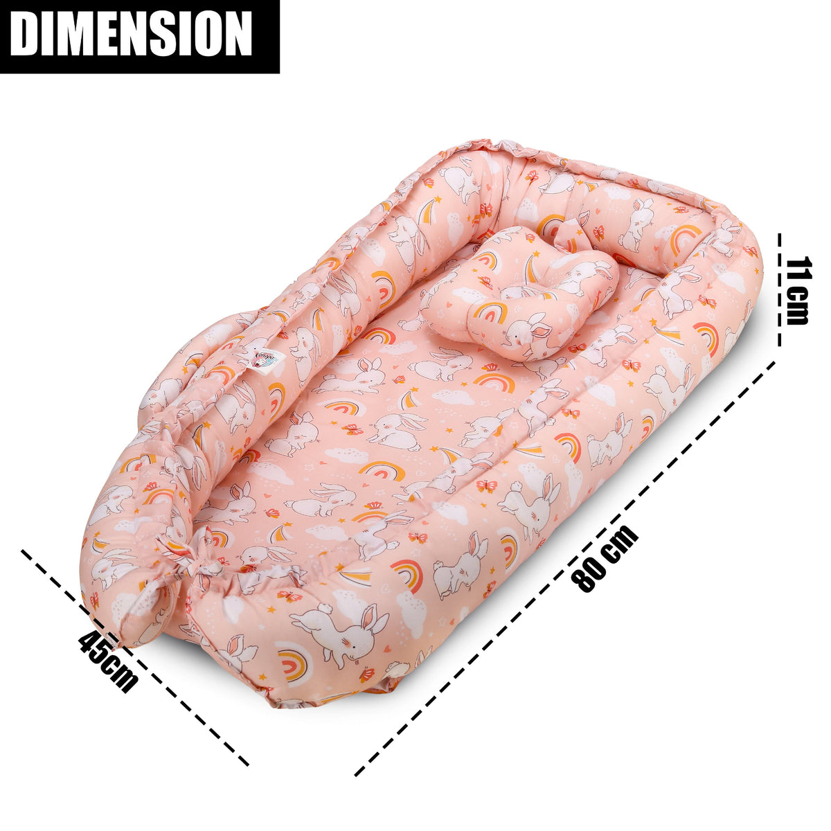 Baby Nest Bed for Newborn | Portable Baby Sleeping Bed for Co-Sleeping & Travel with pink color